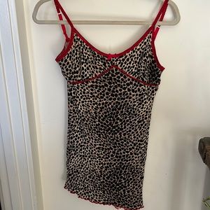 Y2k cheetah print slip dress size medium gloria Vanderbilt intimate collection